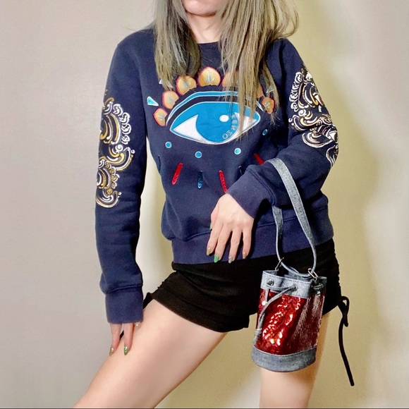 Chanel Denim Sequin Mini Bucket Bag - Picture 7 of 16